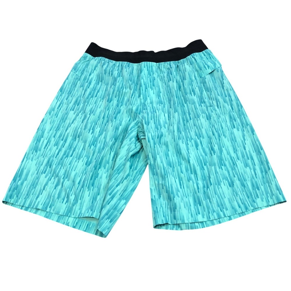 Lululemon Athletic Shorts Mens L Teal Blue Patterned Pace Breaker Linerless